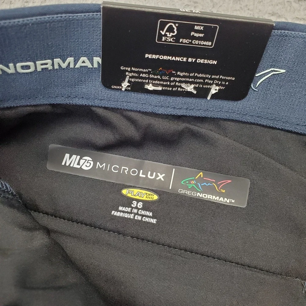 Greg Norman Golf Shorts Mens 36‎ Navy ML75 MicroLux Hybrid Performance Waistband
